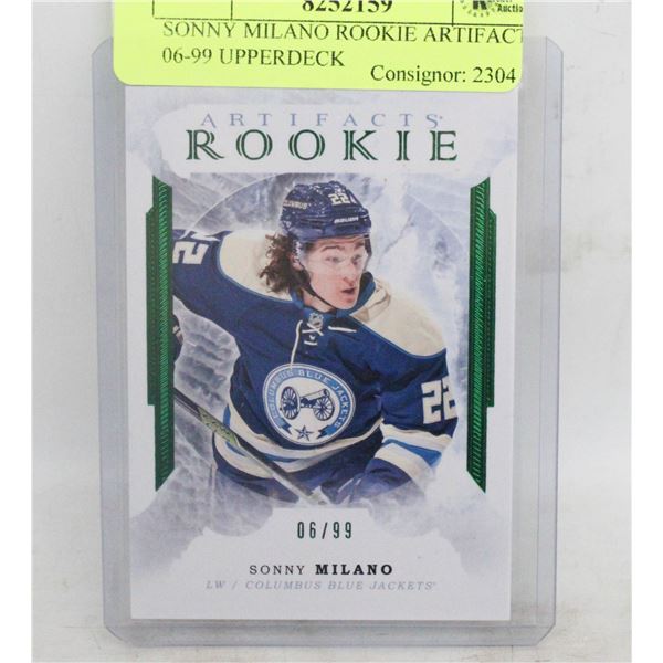 SONNY MILANO ROOKIE ARTIFACTS 06-99 UPPERDECK