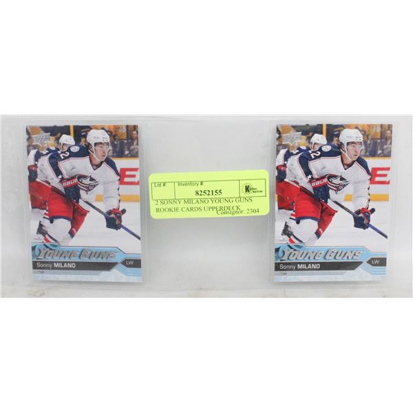 2 SONNY MILANO YOUNG GUNS ROOKIE CARDS UPPERDECK