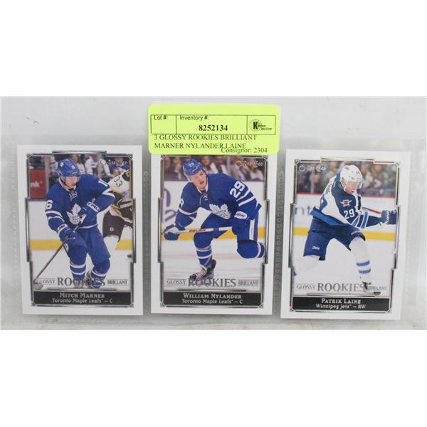3 GLOSSY ROOKIES BRILLIANT MARNER NYLANDER LAINE