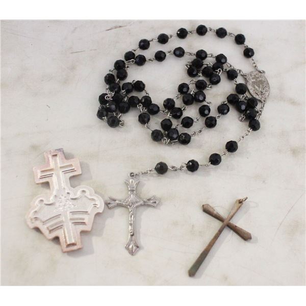 ESTATE ROSARY, CROSS + XL CROSS IN BOX