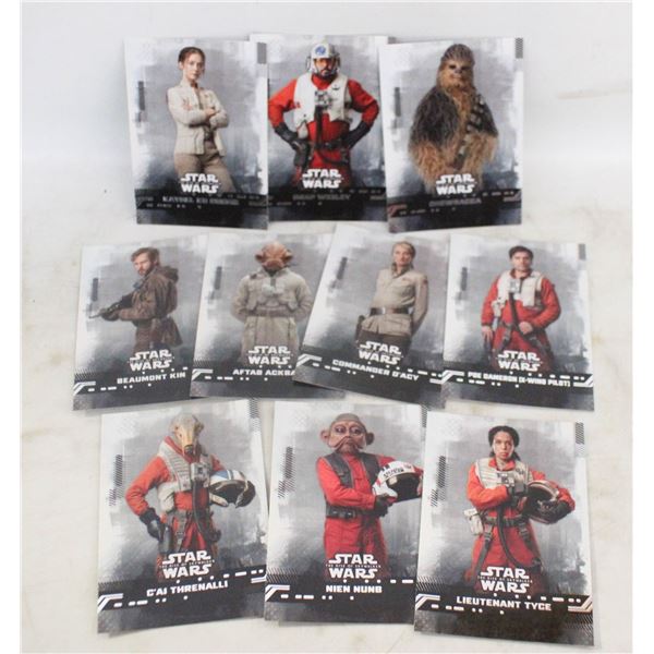 LOT OF 10 STAR WARS CARDS