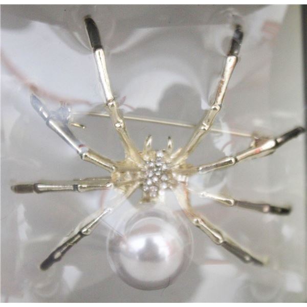 NEW SPIDER BROOCH GOLD TONE