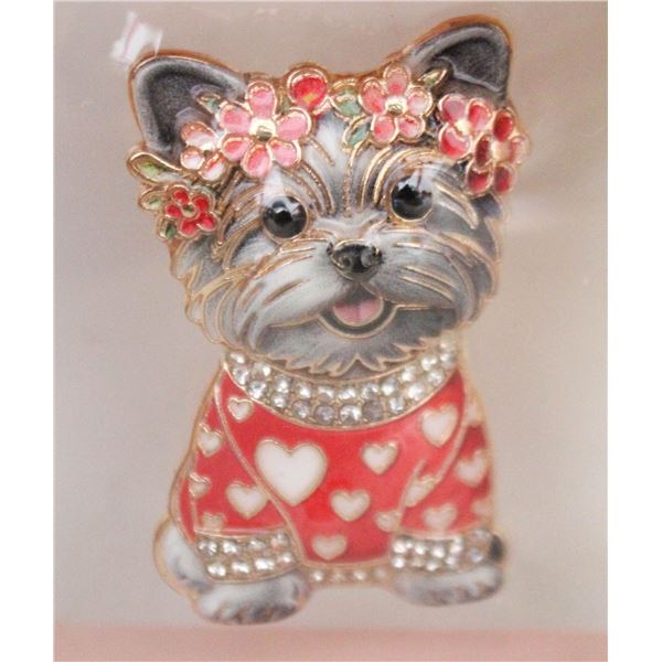 NEW YORKIE BROOCH WITH HEART JERSEY