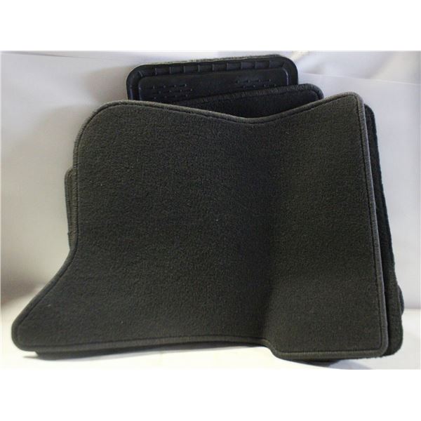 4 MISC. BLACK CARPET FLOOR MATS