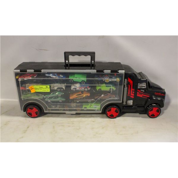 HOT WHEELS TRUCK HAULER CASE W/LOOSE HW CARS