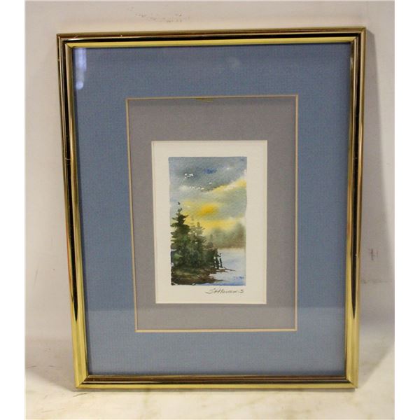 ORIGINAL 8X10' FRAMED WATERCOLOR SIGNED ABRAMS