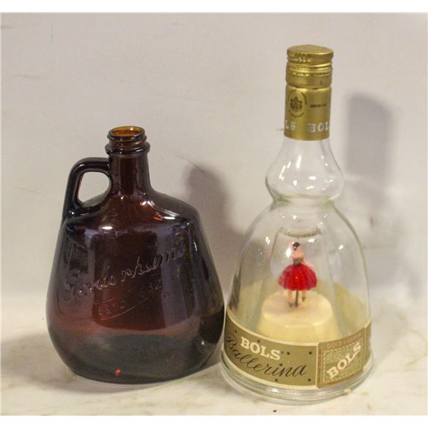 BOLS BALERINA MUSICAL LIQUER BOTTLE & EMBOSSED