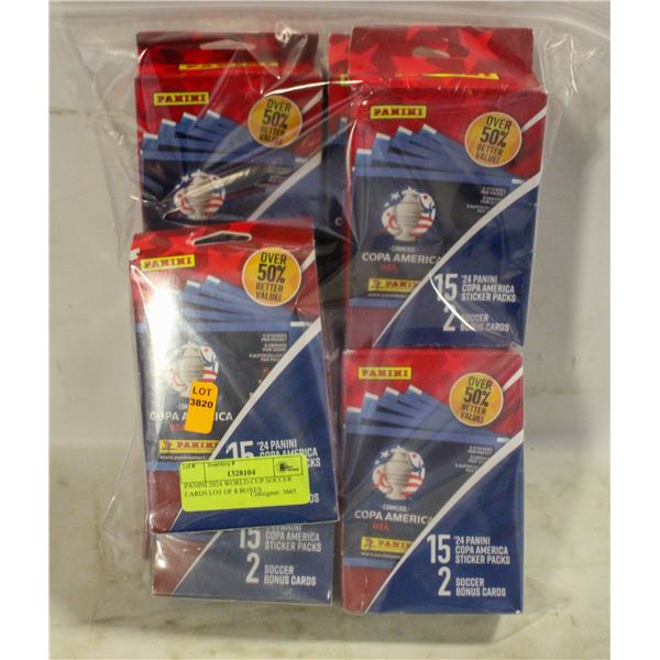 PANINI 2024 WORLD CUP SOCCER CARDS LOT OF 8 BOXES