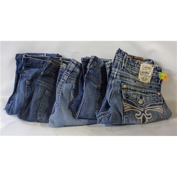 5 PAIRS MENS JEANS FIT 32 ROCK REVIVAL/GUESS/