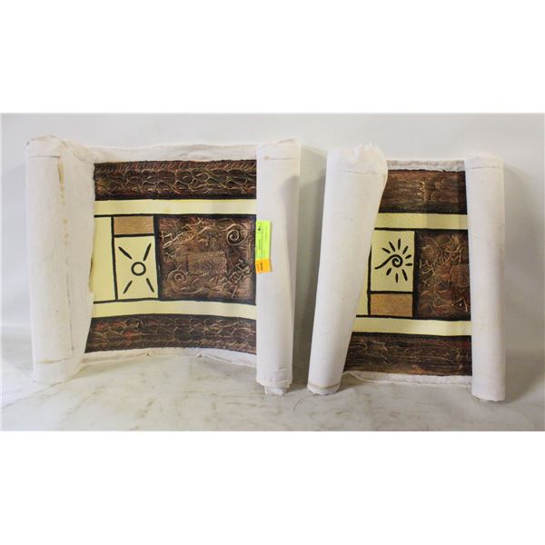 2 TAINO INSPIRED ETHNIC WALL ART CANVAS