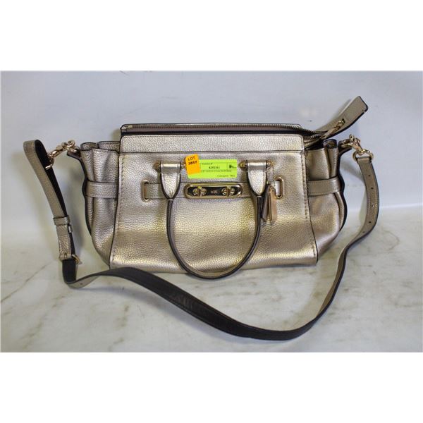 METALLIC GOLD COACH PURSE