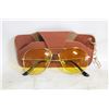 Image 1 : AVIATOR SUNGLASSES – YELLOW LENSES WITH BROWN