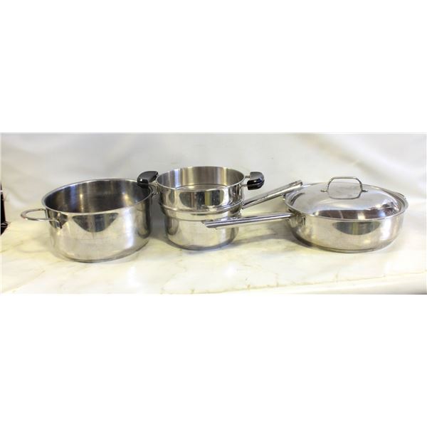 LOT OF ASSORTED POTS AND PANS