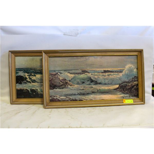 VINTAGE ROBERT WOOD SIGNED SEASCAPE