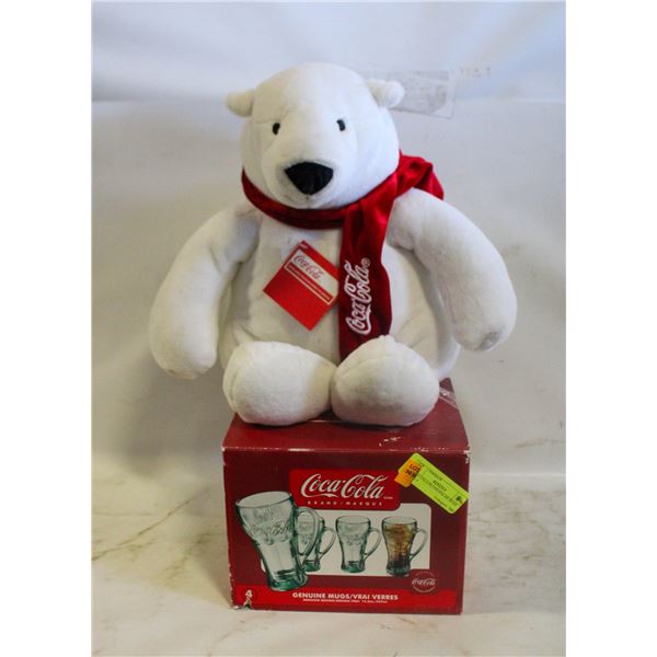 COCA COLA PLUSH POLAR BEAR WITH 4