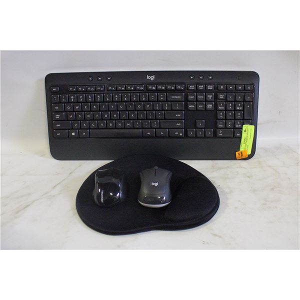 LOGITECH KEYBOARD W/MOUSE + MOUSE PAD
