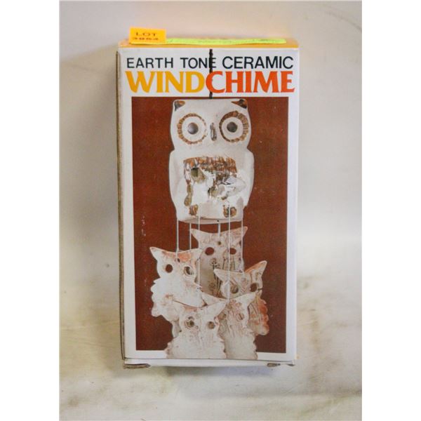 EARTH TONE OWL CERAMIC WIND CHIME