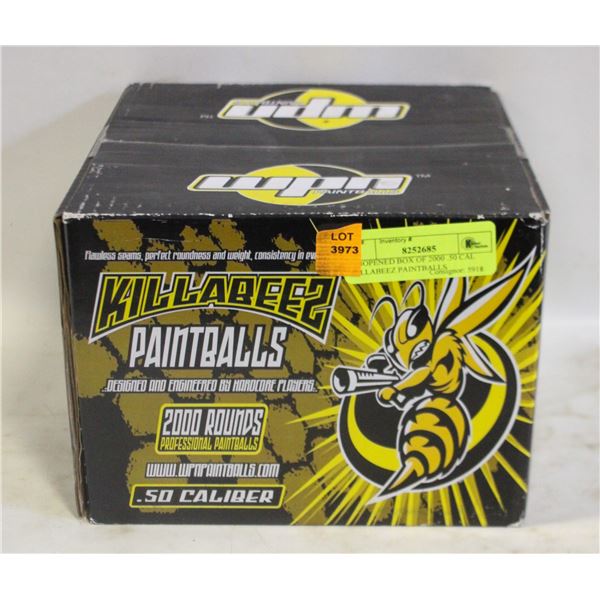 UNOPENED BOX OF 2000 .50 CAL KILLABEEZ PAINTBALLS