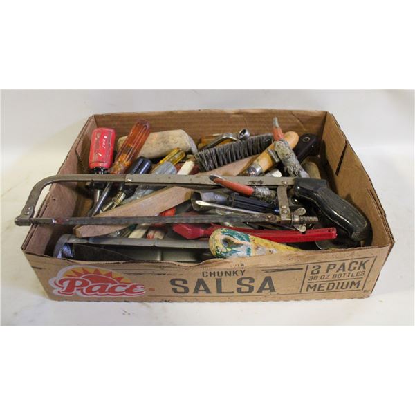 BOX OF ASSORTED TOOLS