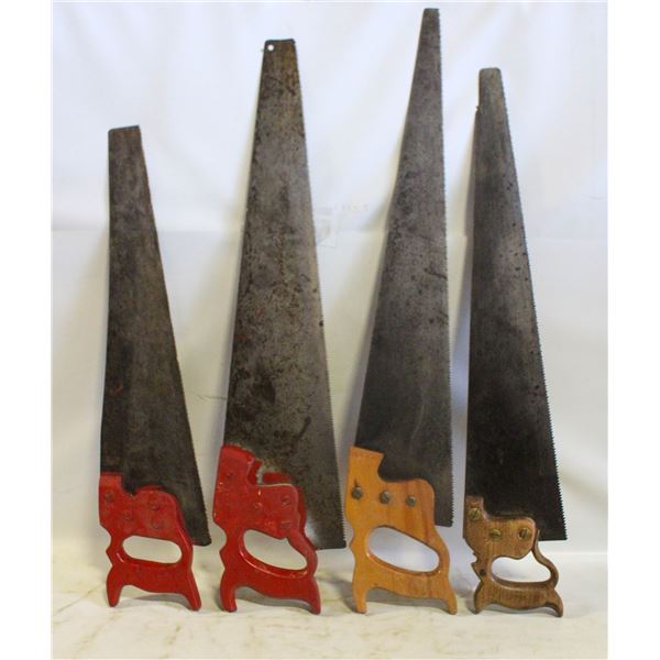 4 VINTAGE HANDSAWS