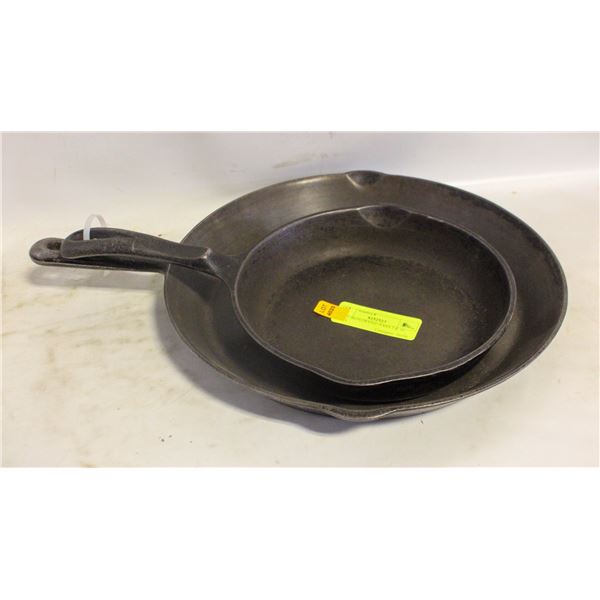 CAST IRON FRYING PANS 7 & 10 INCH