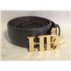 Image 1 : HUGO BOSS BLACK LEATHER BELT WITH GOLD HB BUCKLE