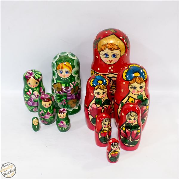 LOT OF 2 NESTING DOLLS SETS