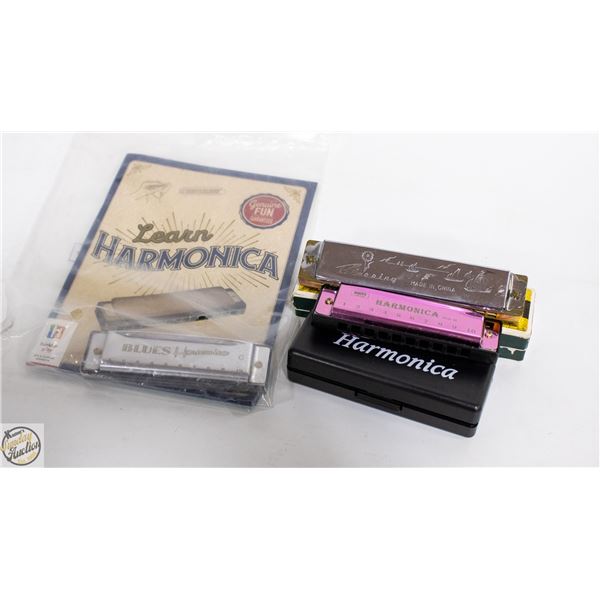 LOT OF 3 HARMONICAS