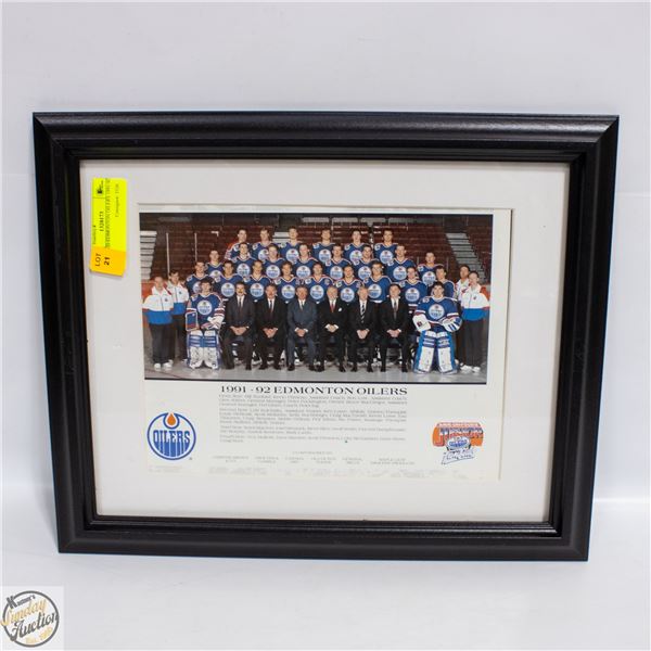 FRAMED EDMONTON OILERS 1991-92