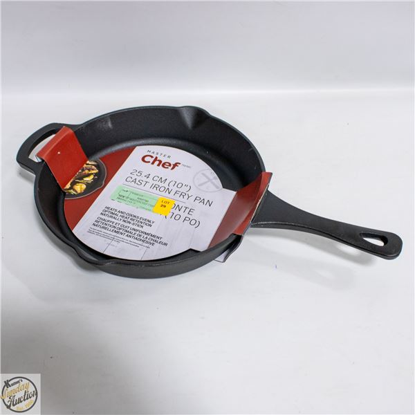 NEW 10" MASTERCHEF CAST IRON FRYING PAN W.