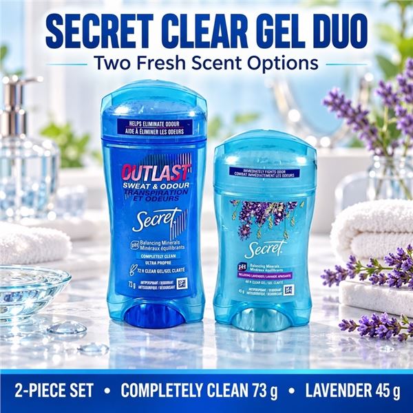 SECRET CLEAR GEL 2 DEODORANTS 73G & 45G