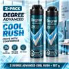 Image 1 : 2 DEGREE ADVANCED COOL RUSH DRY SPRAY 107G