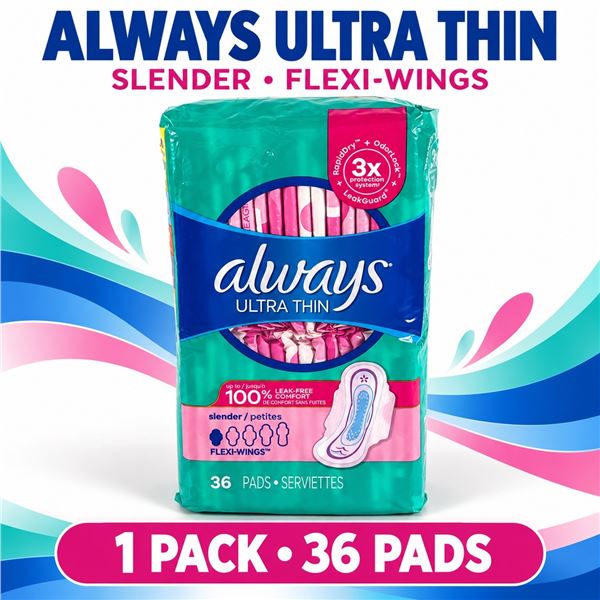 ALWAYS ULTRA THIN SLENDER FLEXI-WINGS 36 PADS