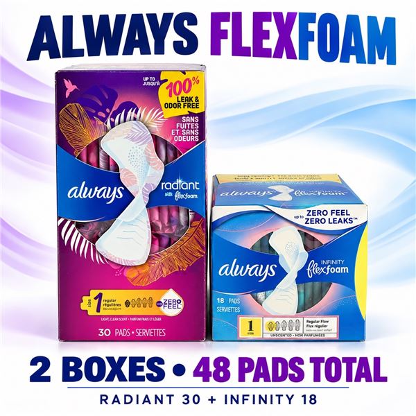 2 ALWAYS FLEXFOAM RADIANT INFINITY 48 PADS