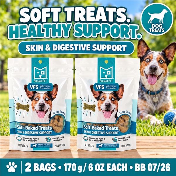 2 SQUAREPET VFS SKIN & DIGEST TREATS BB 07/26