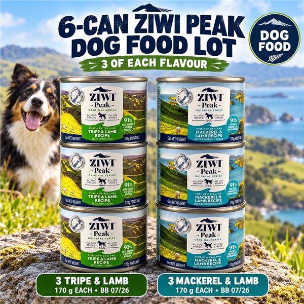 6 ZIWI PEAK DOG FOOD 3 TRIPE 3 MACKEREL BB 07/26