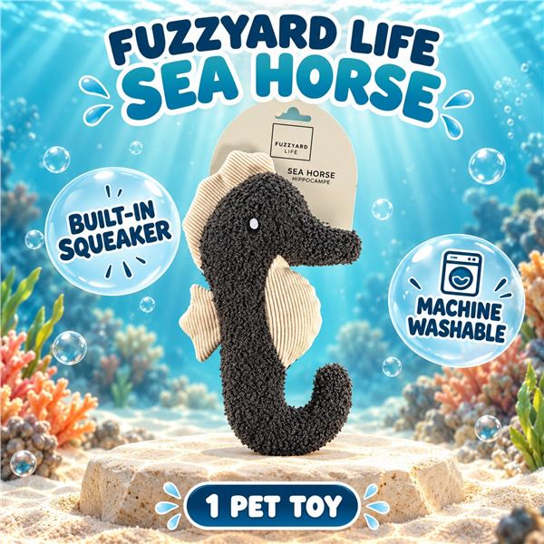 FUZZYARD LIFE SEAHORSE SQUEAKER DOG TOY