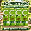Image 1 : 4 BOXES COMPLIMENTS BIRCH WOOD FORKS 96 TOTAL