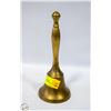 Image 1 : VINTAGE BRASS HAND DESK BELL 9" TALL
