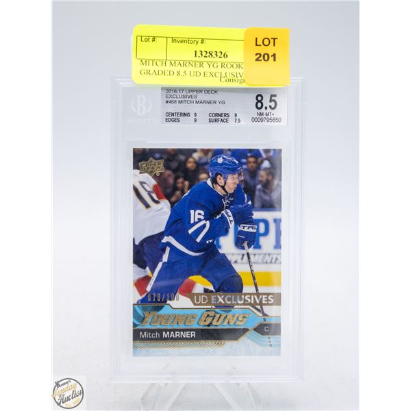 MITCH MARNER YG ROOKIE GRADED 8.5 UD EXCLUSIVE