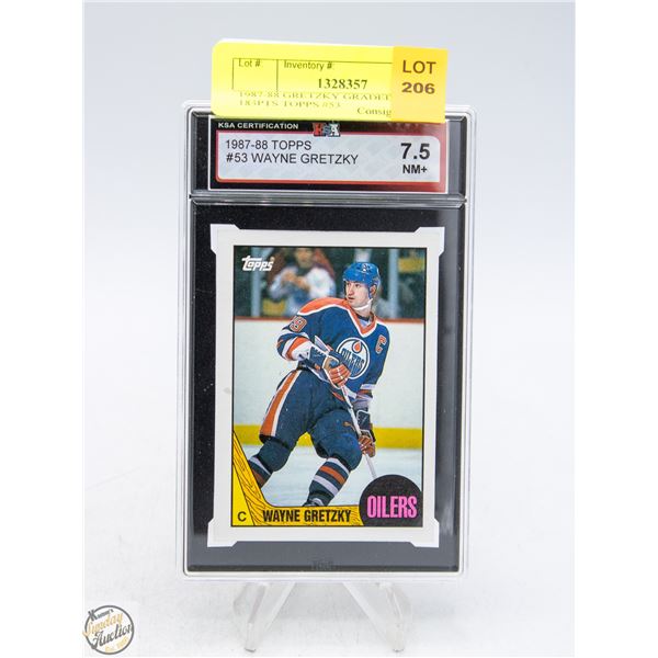 1987-88 GRETZKY GRADED 7.5 183PTS TOPPS #53