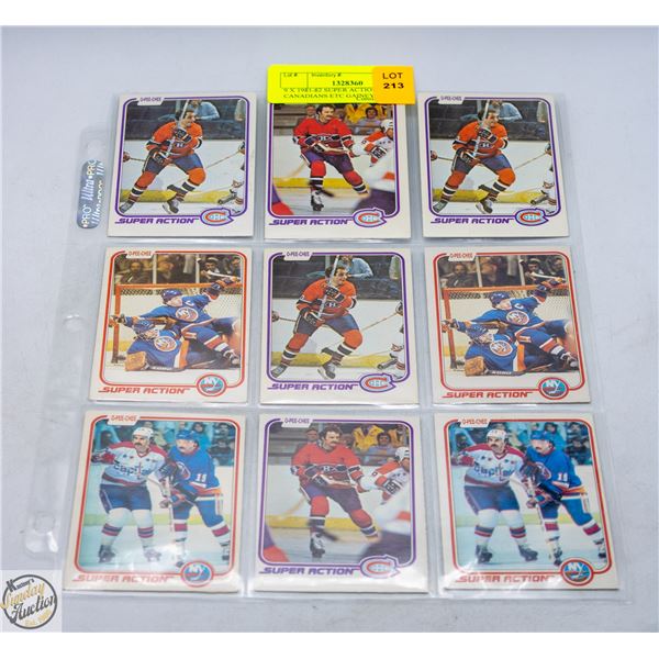 9 X 1981-82 SUPER ACTION CANADIANS ETC GAINEY