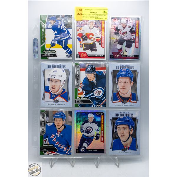9 ROOKIES UD + OPC MATTHEWS TKACHUK STROME ETC