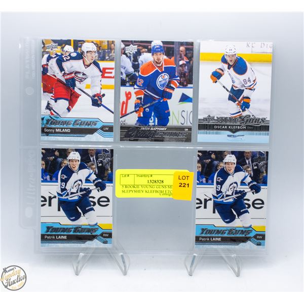 5 ROOKIE YOUNG GUNS MILANO SLEPYSHEV KLEFBOM ETC