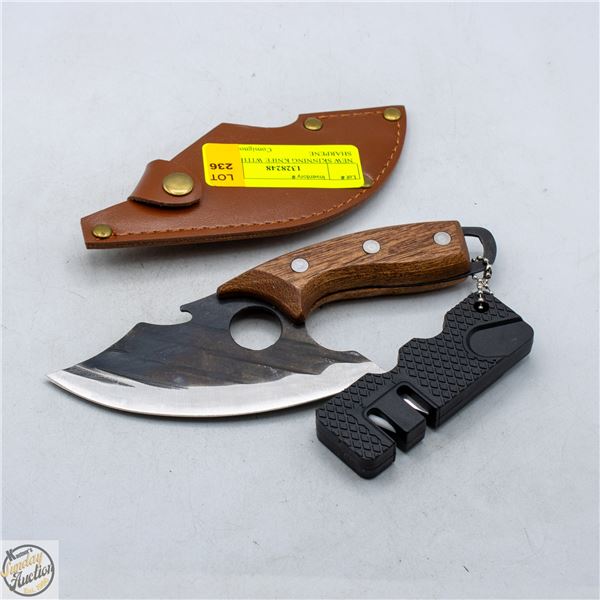 NEW SKINNING KNIFE WITH SHARPENER
