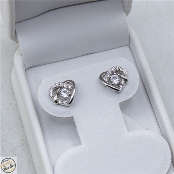 .925 SILVER STUD EARRINGS WITH CZ'S