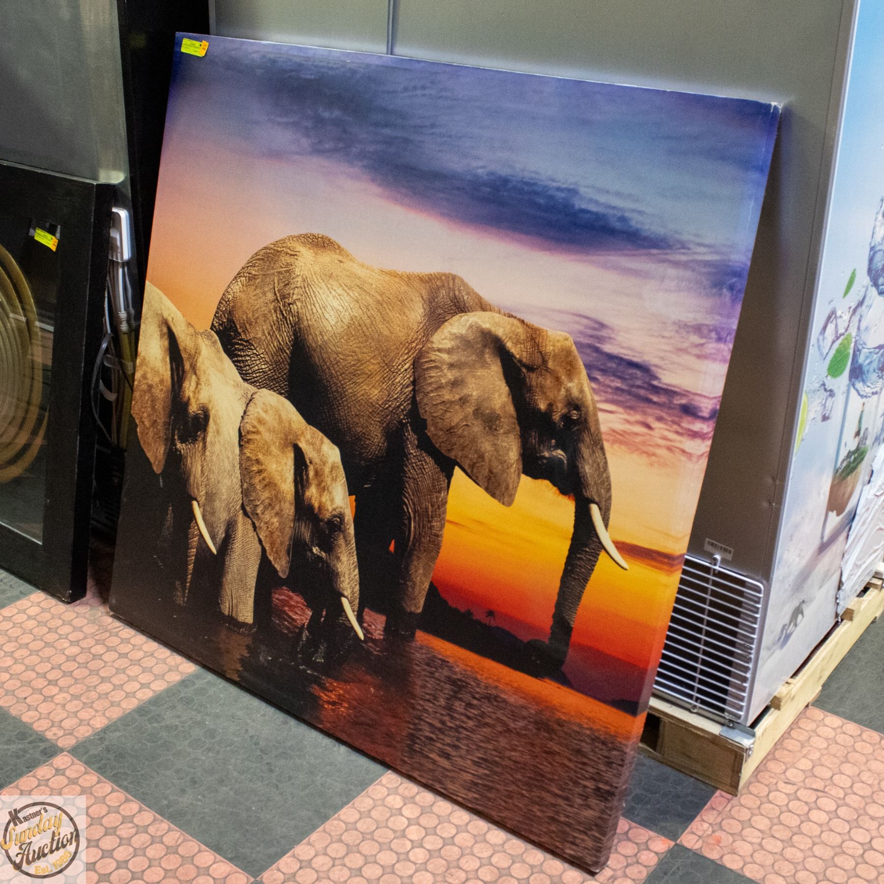 ELEPHANT THEME WALL ART CANVAS 47.5