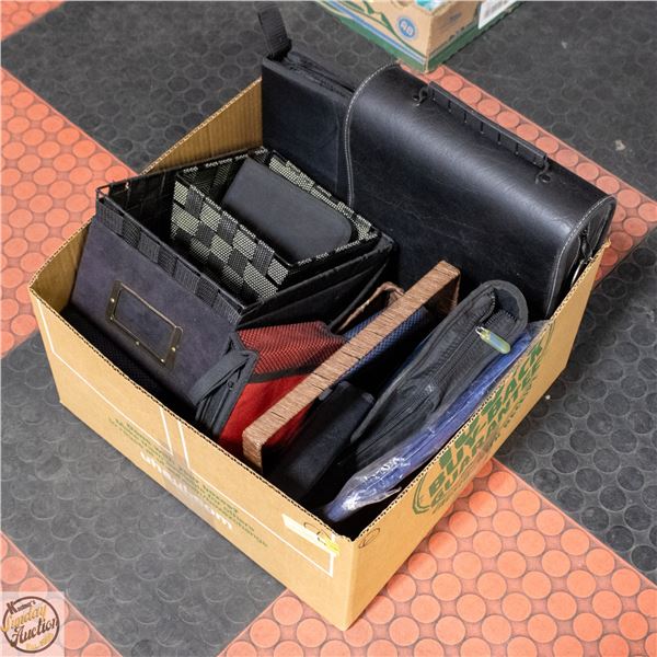 BOX WITH STORAGE BOXES, BASKET, NEW HANGING