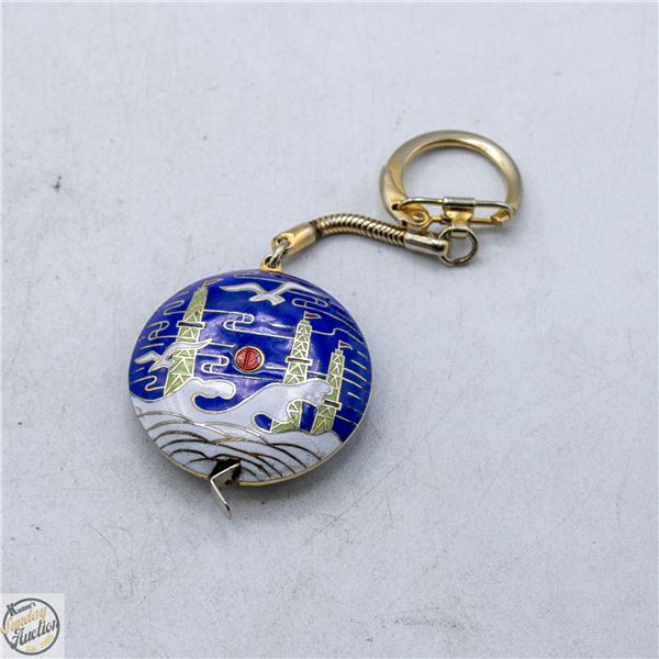 VINTAGE CHINESE CLOISONNE RETRACTABLE TAPE