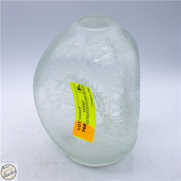 VINTAGE FROSTED GLASS CRYSTAL VASE